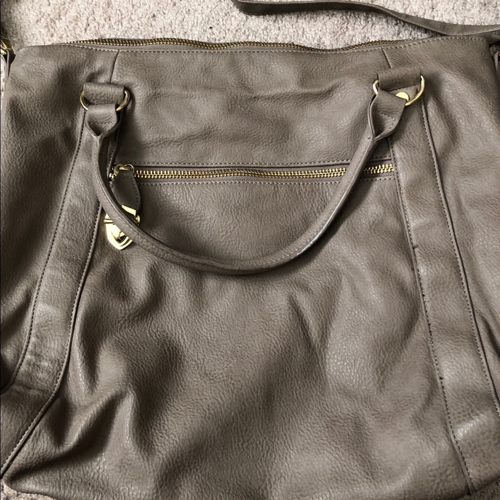 Grey large size crossbody bag